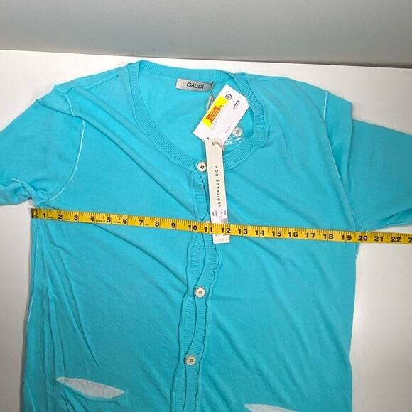 NWT | Gaudi | Long Sleeve Button Cardigan | Blue/White | Large - Picture 14 of 16